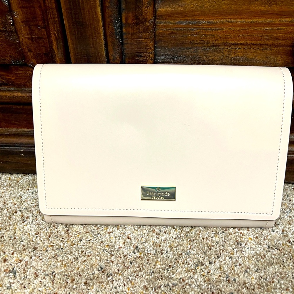 Kate Spade, Arbour Hill, Clutch With Shoulder Strap, Beige